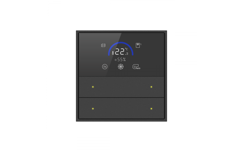 KNX Thermostat Panel, 4 Buttons, 2-gang